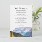 Watercolor Bergen Trouw Welkom Itinerarium Programmakaart (Staand voorkant)