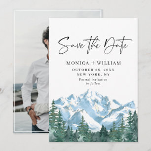 Watercolor Bergen Trouwfoto Save The Date