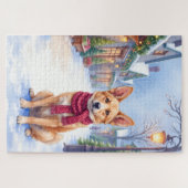 Watercolor Berger Picard Village Square Christmas  Legpuzzel (Horizontaal)