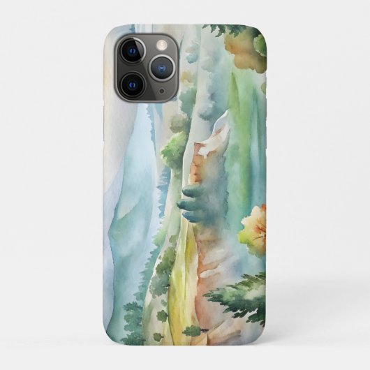 Watercolor berglandschap Case-Mate iPhone case (Achterkant)
