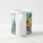 Watercolor berglandschap grote koffiekop (Achterkant)