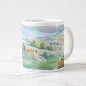 Watercolor berglandschap grote koffiekop (Voorkant rechts)