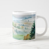 Watercolor berglandschap grote koffiekop (Rechts)