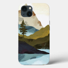 Watercolor berglandschap iPhone / iPad hoes