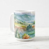 Watercolor berglandschap koffiemok (Voorkant links)