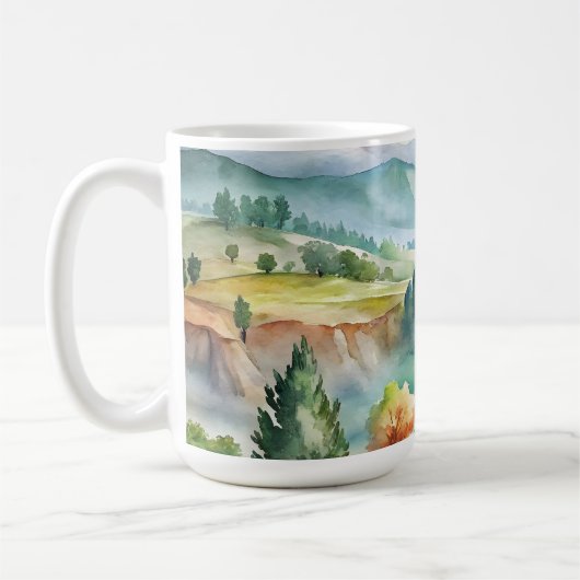 Watercolor berglandschap koffiemok (Links)