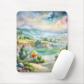 Watercolor berglandschap muismat (Met muis)