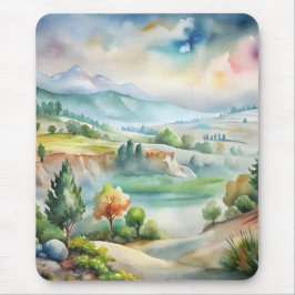 Watercolor berglandschap muismat