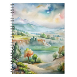 Watercolor berglandschap notitieboek