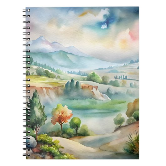 Watercolor berglandschap notitieboek (Voorkant)