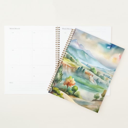 Watercolor berglandschap planner (Display)