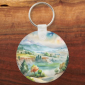 Watercolor berglandschap sleutelhanger (Achterkant)
