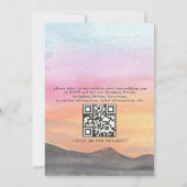 Watercolor Bergmeer Uitzicht QR Code Bruiloft Kaart (Achterkant)