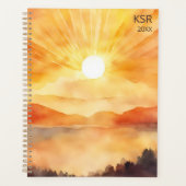 Watercolor Bergzonsondergang Planner (Voorkant)