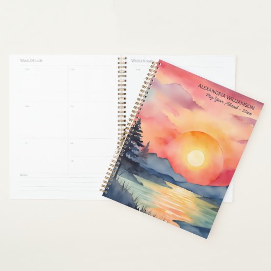 Watercolor Bergzonsondergang Planner (Display)