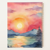 Watercolor Bergzonsondergang Planner (Achterkant)