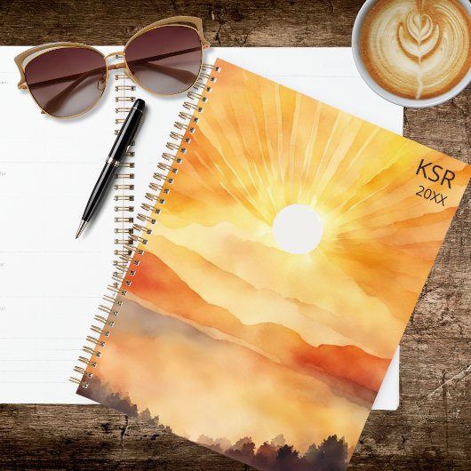 Watercolor Bergzonsondergang Planner
