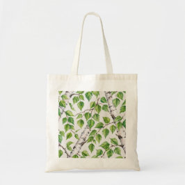 Watercolor berkentakken botanisch patroon tote bag