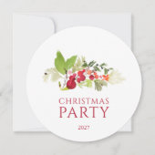 Watercolor Berry Branch Christmas Party Kaart (Voorkant)