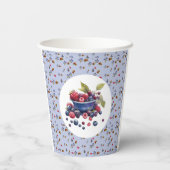 Watercolor Berry Sweet Blueberries Baby Shower Papieren Bekers (Achterkant)