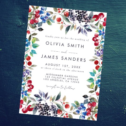 Watercolor Beside Summer Bruiloft Kaart