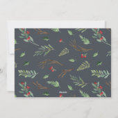 Watercolor Bessen Bewerkbare Vakantiefoto Feestdagenkaart (Achterkant)