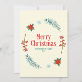 Watercolor Bessen en Groene Krans Kerst  (Voorkant)