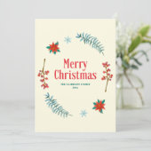 Watercolor Bessen en Groene Krans Kerst  (Staand voorkant)
