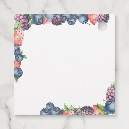 Watercolor bessen - zoete bes tekst bedankjes labels (Achterkant)