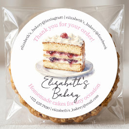 Watercolor Bessencake Bakkerij Bedankt Ronde Sticker