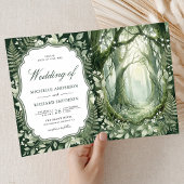 Watercolor Betoverd Bos QR Code Bruiloft