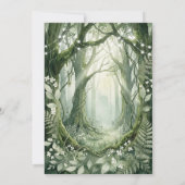 Watercolor Betoverd Bruiloftsfeest in het Bos Kaart (Achterkant)