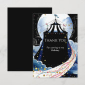 Watercolor Betoverde Circus Verjaardag Bedankkaart (Voorkant / Achterkant)