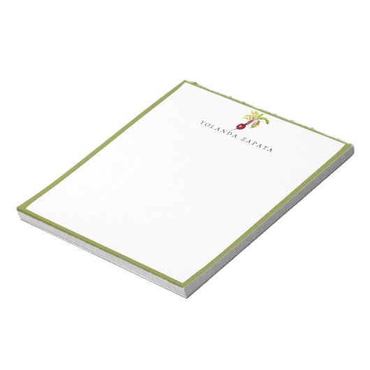 Watercolor Bietgroen Omlijst Notitieblok (Linkerzijde)