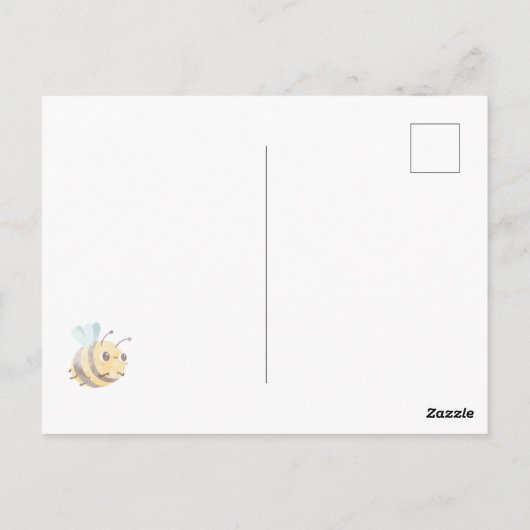 Watercolor Bij Baby Shower Uitnodiging (Achterkant)