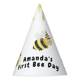 Watercolor Bij Dag Verjaardagsfeestje Feesthoedjes