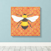Watercolor Bij Doek Print (Insitu (Houten vloer))