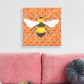 Watercolor Bij Doek Print (Insitu (Woonkamer))