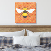 Watercolor Bij Doek Print (Insitu (Slaapkamer))