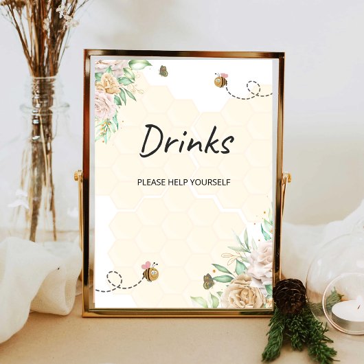 Watercolor bij Drink pak zelf Poster