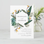 Watercolor Bird of Paradise Bruiloft Kaart (Staand voorkant)