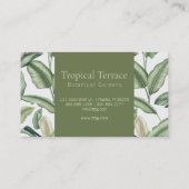 Watercolor Bird of Paradise Leaves Monogram  Visitekaartje (Achterkant)