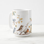 Watercolor Birds in Bloom Koffiemok (Voorkant links)