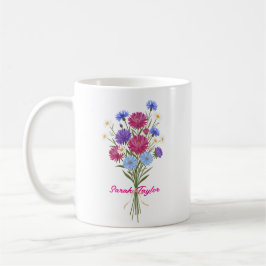Watercolor Birth Flower Aster Custom Koffiemok