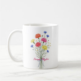 Watercolor Birth Flower Carnation Personalized Mug Koffiemok