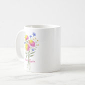 Watercolor Birth Flower Chrysanthemum Custom Koffiemok (Voorkant links)