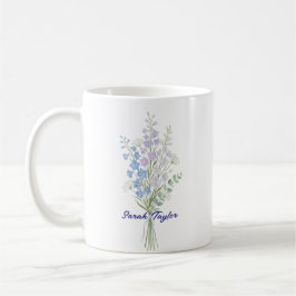 Watercolor Birth Flower Larkspur Custom Koffiemok