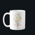 Watercolor Birth Flower Marigold Custom Koffiemok<br><div class="desc">Celebrate a special connection with our Watercolor Birth Flower Personalized Mug. Featuring a floral illustration that represents the unique beauty of their birth month, this mug blends artistic flair with everyday functionality. The soft, ethereal watercolor textures pop against the crisp ceramic, creating a piece that feels more like a work...</div>