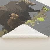 Watercolor Black Bears Wildlife Nature Graphic Art Sherpa Deken (3/4)