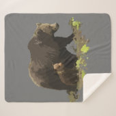 Watercolor Black Bears Wildlife Nature Graphic Art Sherpa Deken (Voorkant (horizontaal))